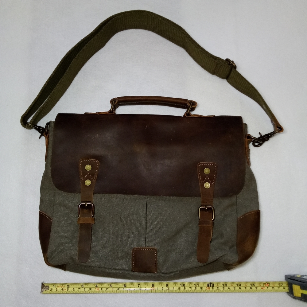 LEATHER & CANVAS 🆕 14" Laptop/Messenger Bag